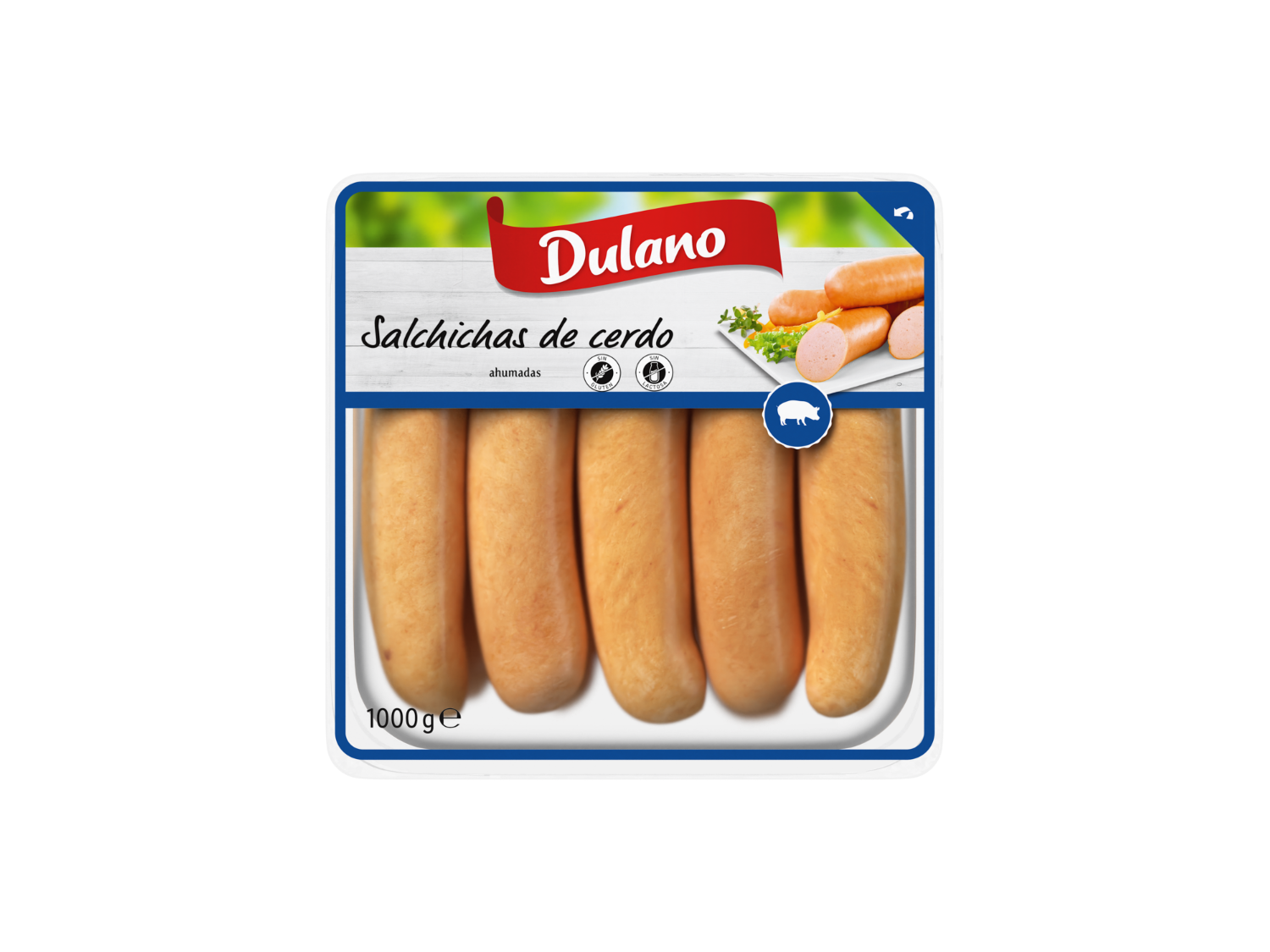 DULANO Salchichas tipo Bockwurst — otra vista del envase