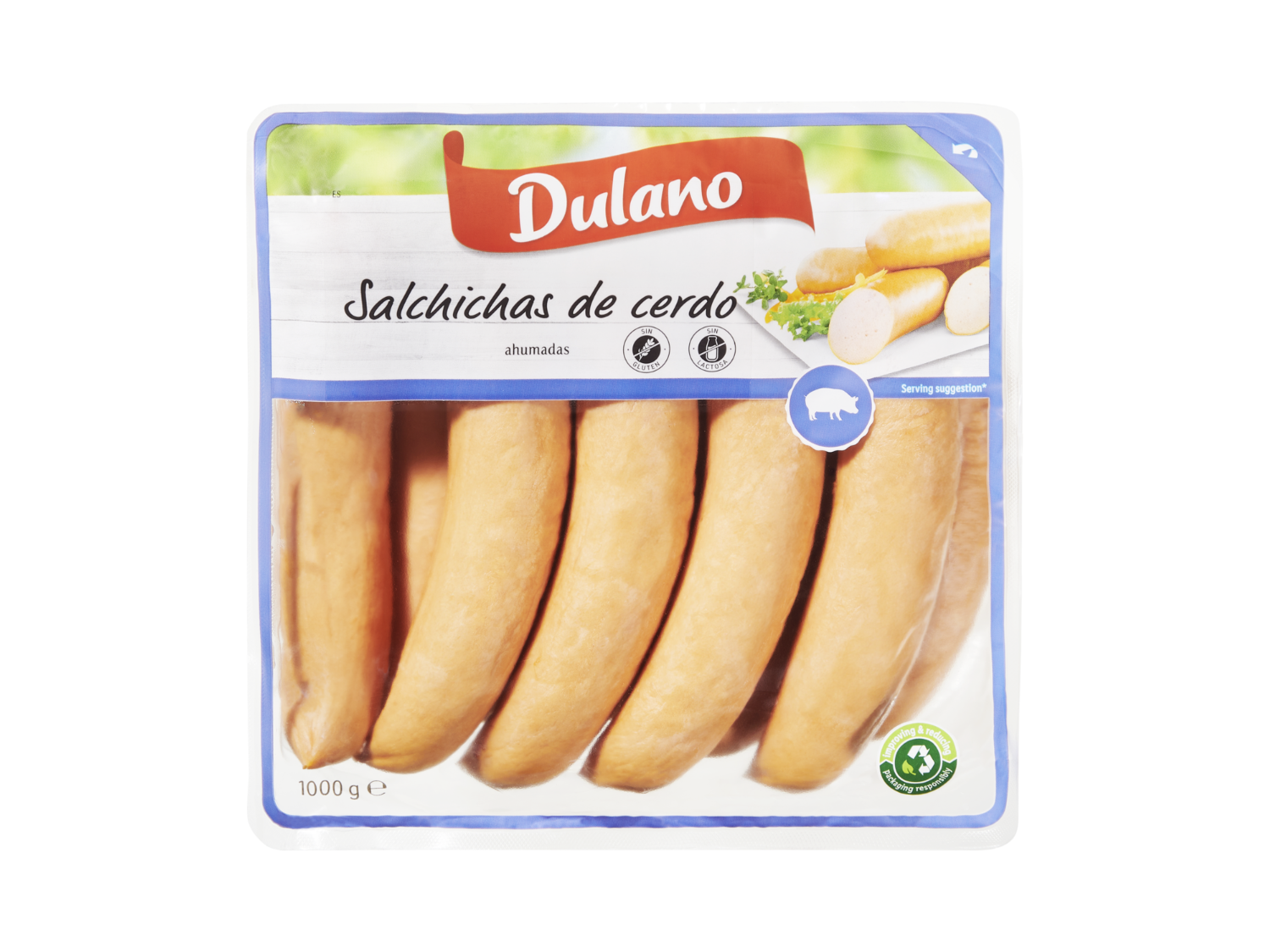 DULANO Salchichas tipo Bockwurst — otra vista del envase