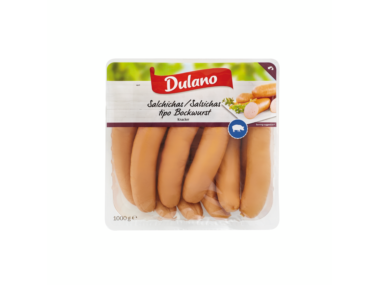 DULANO Salchichas tipo Bockwurst — otra vista del envase