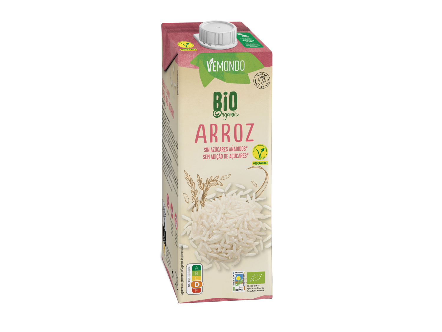 Vemondo Bebida de arroz ecológica — otra vista del envase