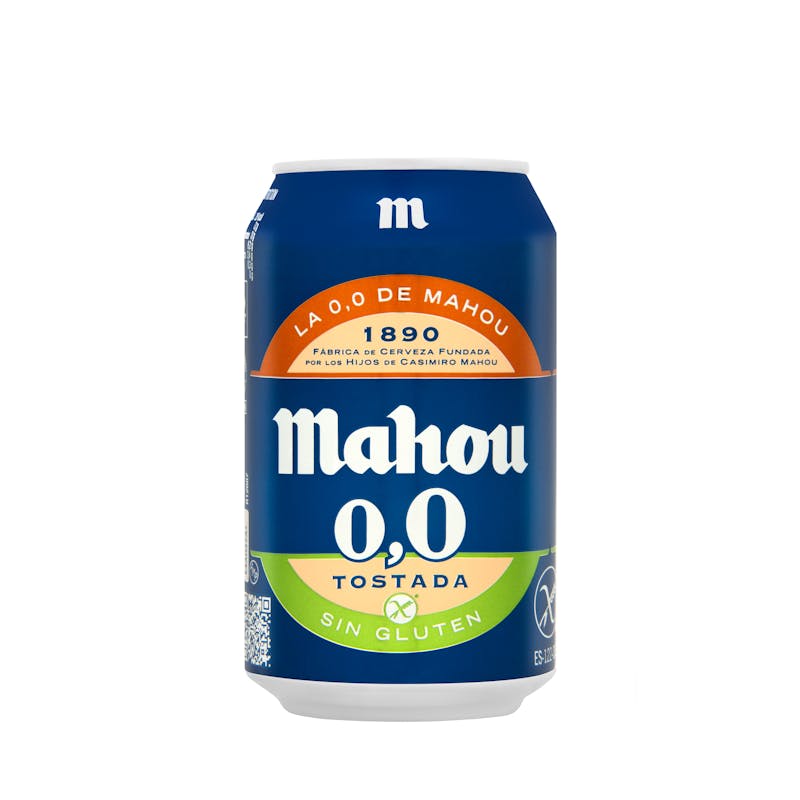 Cerveza sin gluten 0,0% sin alcohol tostada Mahou — otra vista del envase