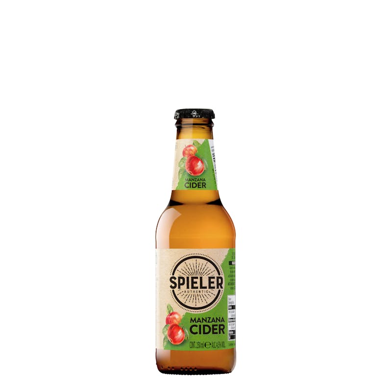 Bebida cider con gas Spieler sabor a manzana — otra vista del envase