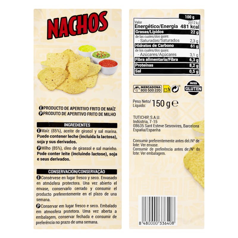 Nachos Hacendado — otra vista del envase