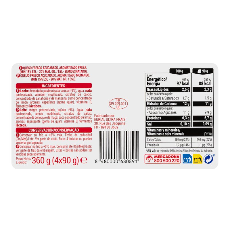 Petit de bolsillo de fresa Hacendado — otra vista del envase